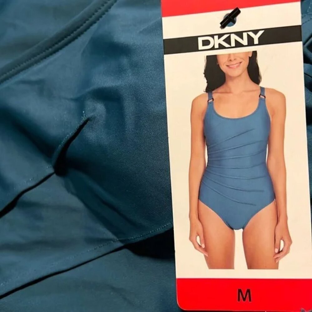 NWT DKNY one‎ piece swimsuit blue - Picture 8 of 10